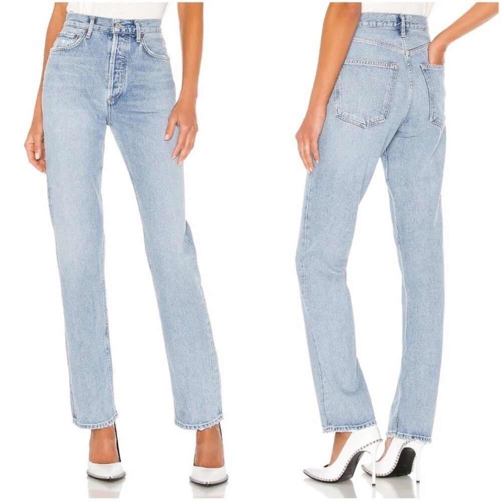 Agolde Light Wash Straight Leg Jeans